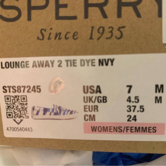 Nib Sperry Lounge Away 2 Tie Dye Navy - Picture 5 of 5